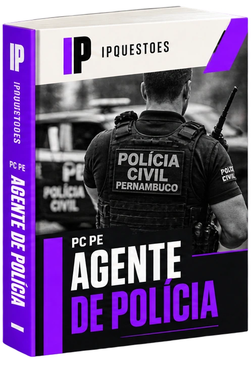 Capa 3D da apostila IPQUESTOES PC PE — Agente de Polícia