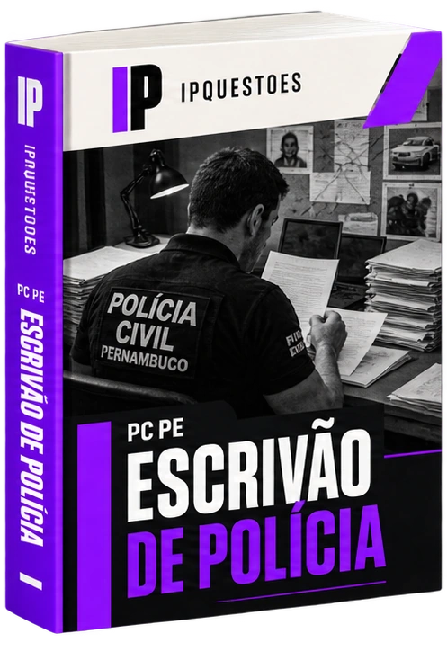 Capa 3D da apostila IPQUESTOES PC PE — Escrivão de Polícia